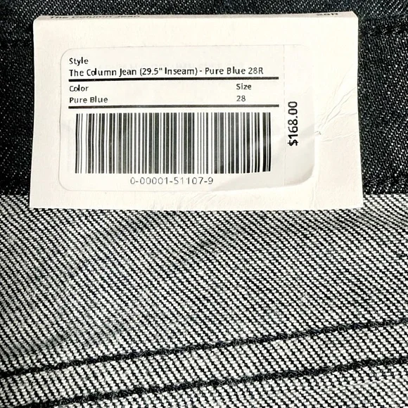 NWT! EVERLANE Column Jean in Pure Blue w a Wide Straight Leg, size 28 - Picture 8 of 10